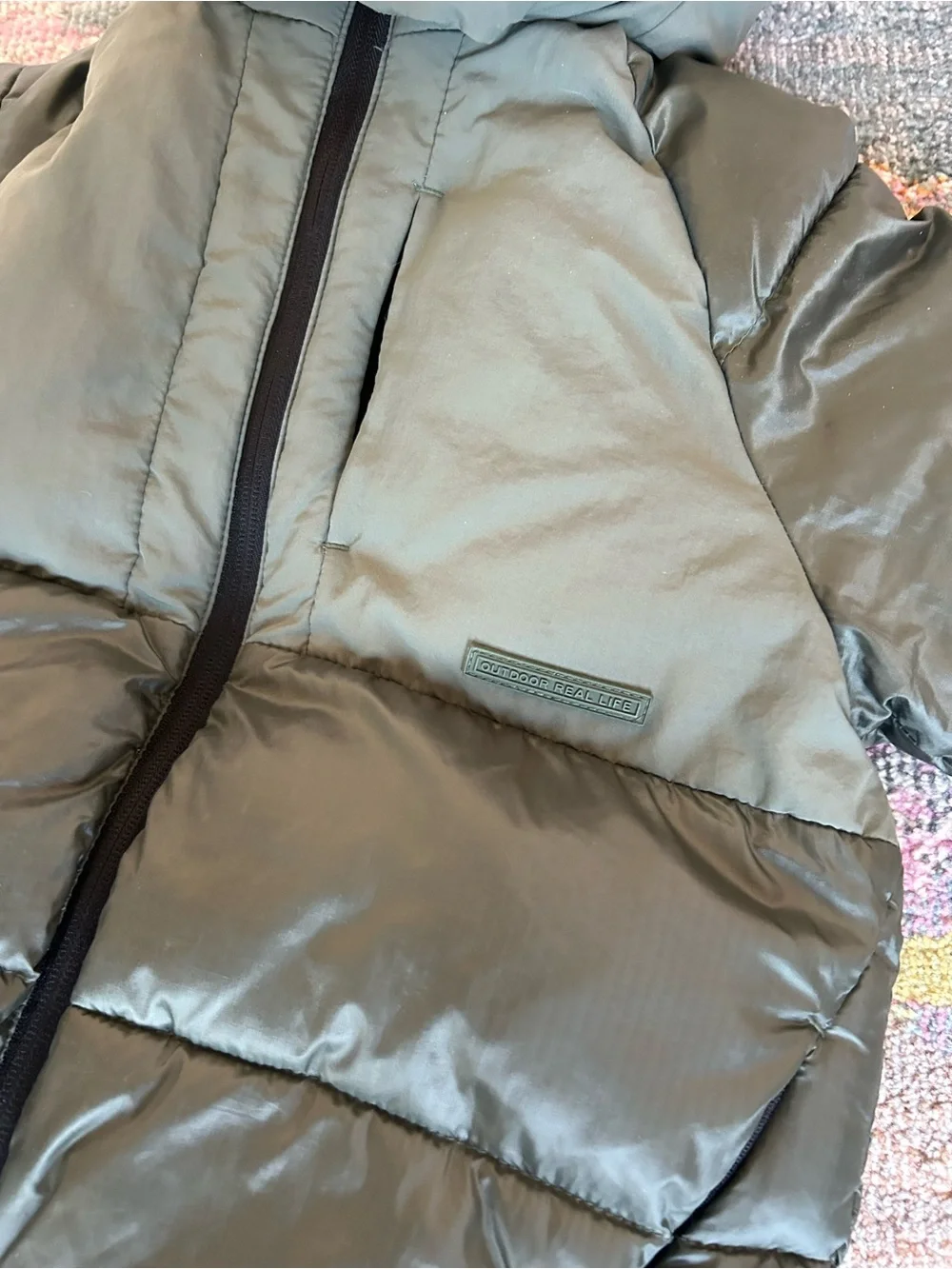 Zara Kids Olive Green Puffer Jacket with Hood